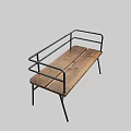 Stylish Wooden Seat Armchair With Black Metal Frame For Minimalist Home Interior