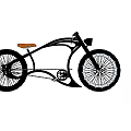 Modern Bicycle Design With Black Frame Orange Seat And Large Wheels