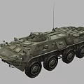 Armored Vehicle BTR80 Armored Transport Vehicle Armored Vehicle Launcher Infantry Vehicle Low Face Number Low Model Simple Model Game Sub-era Film and Television Level 3d model
