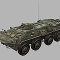 Armored Vehicle BTR80 Armored Transport Vehicle Armored Vehicle Launcher Infantry Vehicle Low Face Number Low Model Simple Model Game Sub-era Film and Television Level 3d model