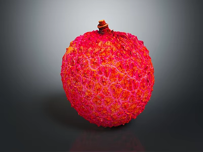 Fresh Lychee Fruit With Vibrant Red Textured Skin And Juicy Plump Appearance On Dark Background 3d model