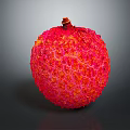 Fresh Lychee Fruit With Vibrant Red Textured Skin And Juicy Plump Appearance On Dark Background
