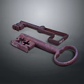 Antique Reddish Brown Rusty Keys With Intricate Patterns And Keyholes 3d model