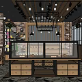 Red Cake Bakery Storefront With Glass Windows And Sweet Treat Displays