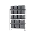 Black Metal Storage Shelving Unit With Multiple Layers And Storage Boxes For Organization 3d model