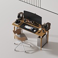 Modern computer desk and chair 3d model