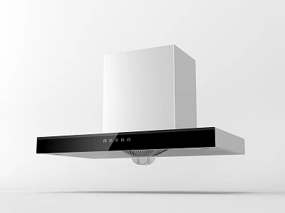 Sleek Modern Kitchen Range Hood Appliance With White And Black Design 3d model