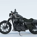 Classic Black Vintage Motorcycle With Round Headlight Leather Seat And Chrome Details