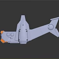 Modern Silver Fighter Jet With Orange Nose Cone And Advanced Aerodynamic Wing Design