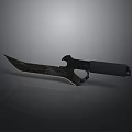Tactical Knife With Unique Blade Design And Textured Black Handle
