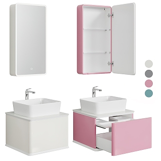 Wash table bathroom cabinet 3d model