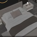 Modern Double Bed Bedroom Interior With Nightstands Lamps And Window View