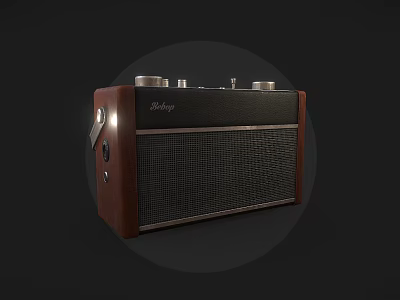 Vintage Retro Speaker With Classic Wooden Design And Control Knobs For Music 3d model