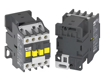 Industrial AC Contactor Equipment Double Units With Black Housing And Metal Terminals 3d model