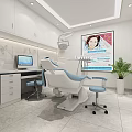 Modern Dental Clinic Interior With Treatment Chair Monitor Window Office Desk And Plant