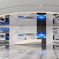 Elegant Modern Corporate Reception Lobby With Marble Walls And Complete Enterprise Brand Culture
