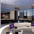 Cultural Center Interior Design With Traditional Lanterns Artistic Wall Decor And Open Exhibition Space
