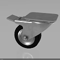 Industrial Aluminum Caster Wheel With Black Rubber Tire And Flat Top Plate