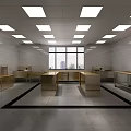 Commercial Kitchen Interior With Stainless Steel Workstations Cabinets Large Windows And Bright Lighting
