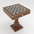 Wooden Chess Table for Board Game Entertainment with Checkerboard Surface and Storage Drawers