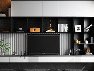 Modern TV Background Cabinet Integrated TV Cabinet 3d model