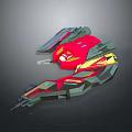 Colorful Futuristic Spaceship 3D Model With Detailed Cosmic Exploration Design Structure