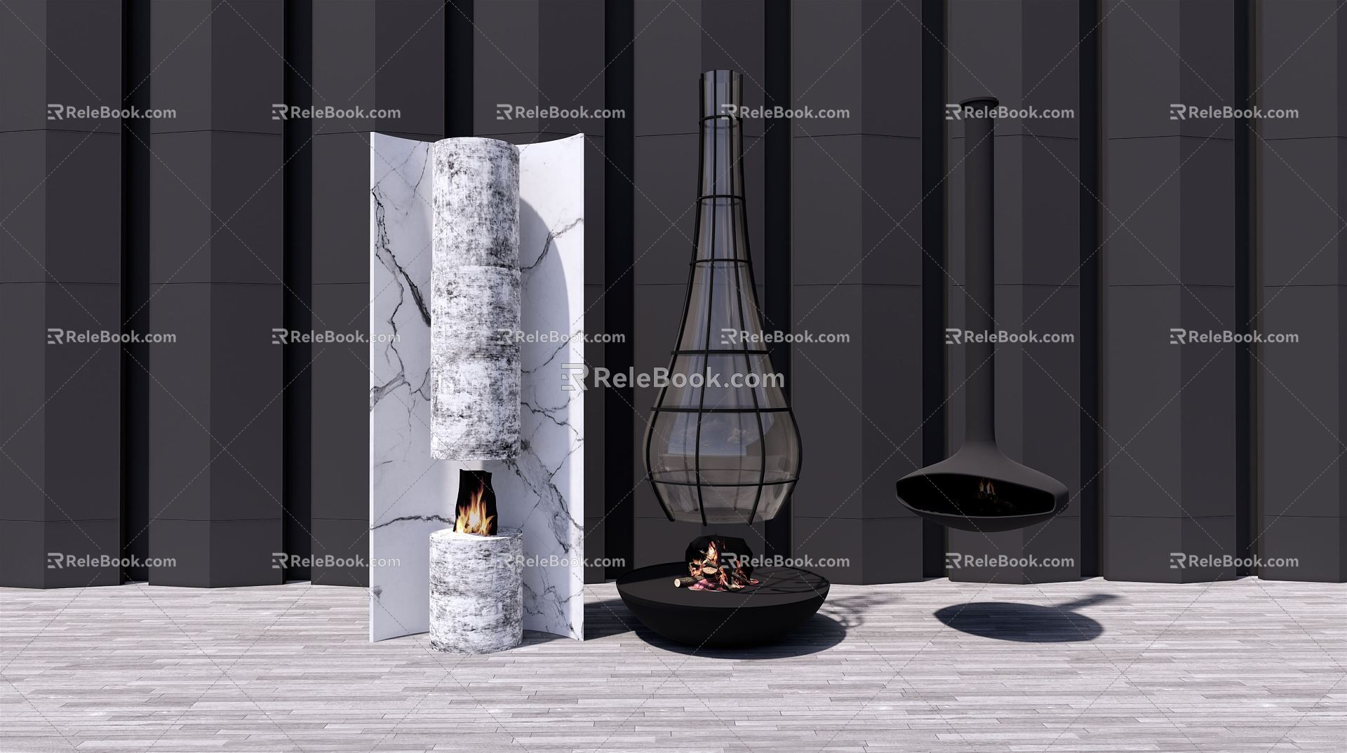 Modern Fireplace 3d model