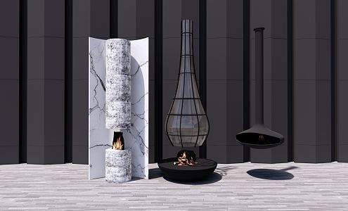 Modern Fireplace 3d model