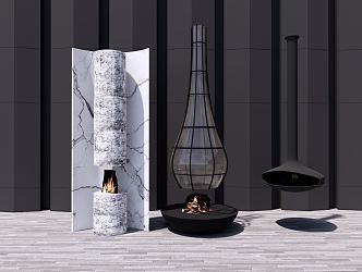 Modern Fireplace 3d model