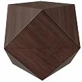 Modern Geometric Faceted Wooden Sideboard In Dark Brown For Dining Area