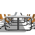 Modern Conference Table Design With Ergonomic Chairs And Desktop Computers 3d model