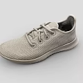 Light Gray Mesh Sneakers With Laces And Simple Design For Casual Wear