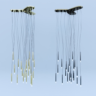 Light Luxury Chandelier Metal Chandelier 3d model