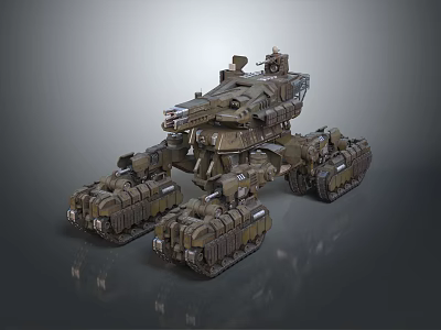 Futuristic Heavy Duty Tank With Complex Mechanical Structure And Tracks 3d model