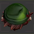 3D Cartoon Elf Character With Red Hair Green Hat And Leaf Costume