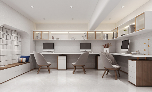 modern public office area office area 3d model