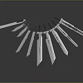 Shiny Silver Swords Displayed With Sharp Blades Arranged In Curved Arc