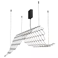 Modern Unique shaped Chandelier with Hexagonal Metal Mesh Structure Suspended from Ceiling 3d model