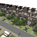 Modern Multi Storey Residential Building With Balconies Greenery Courtyard And Pool Area