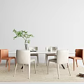 Modern Dining Table and Chair Combination Simple Dining Table and Chair Combination 3d model