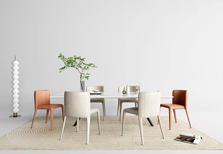 Modern Dining Table and Chair Combination Simple Dining Table and Chair Combination 3d model