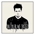 Portrait Of Man In Black T Shirt With In Tyler We Trust Dripping Text