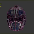 Futuristic Metallic Helmet With Armored Design Textured Surface And Detailed Faceplate