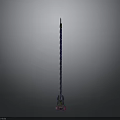 Tall Space Rocket Launch Vehicle With Blue Body And Red Base Structure