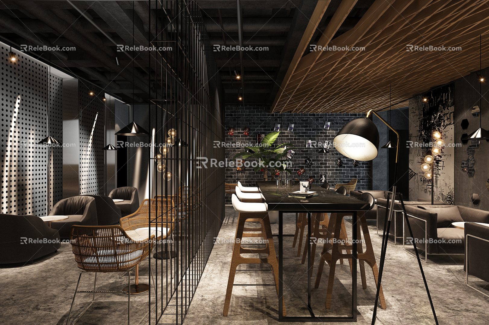 INDUSTRIAL LOFT RESTAURANT 3d model