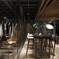 INDUSTRIAL LOFT RESTAURANT 3d model