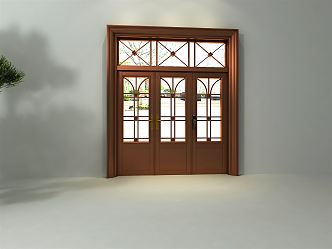 Modern Door Bronze Double Open Door 3d model