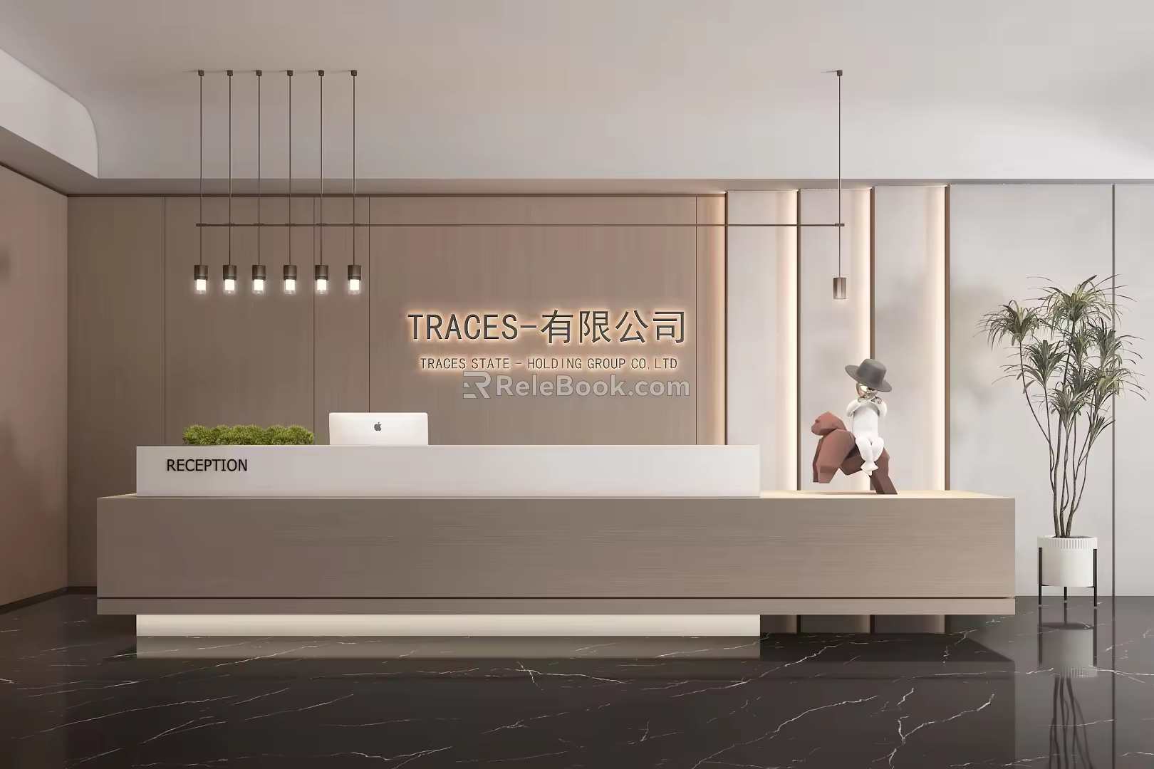 Modern Reception Desk Reception Desk 3d model