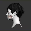 White Human Head Mannequin With Short Black Hair Displaying Clear Facial Features