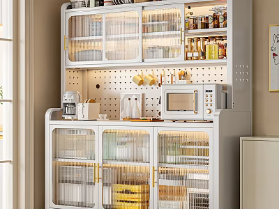 Storage Rack Kitchen Storage Rack Kitchen Appliances White Metal Cabinet Kitchen Ornaments Kitchen Utensils Coffee 3d model